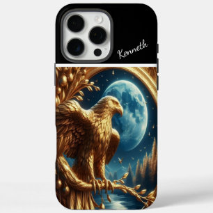Golden Eagle's Maanverlichte Horloge iPhone 16 Pro Max Hoesje