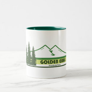 Golden Ears Provincial Park Groene Strepen Tweekleurige Koffiemok
