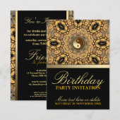 Golden Earth Celebration Birthday Party Kaart (Voorkant / Achterkant)