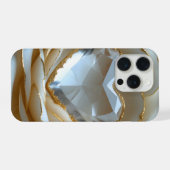 Golden-Edged Purity Crystal Rose Phone Case iPhone Hoesje (Achterkant horizontaal)