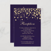 Golden effect confetti Reception Card Informatiekaartje (Voorkant / Achterkant)