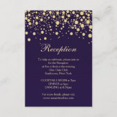 Golden effect confetti Reception Card Informatiekaartje (Voorkant)