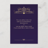 Golden effect confetti Reception Card Informatiekaartje (Achterkant)