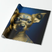 Golden Egyptian Chihuahua Guard Cadeaupapier (Uitgerold)