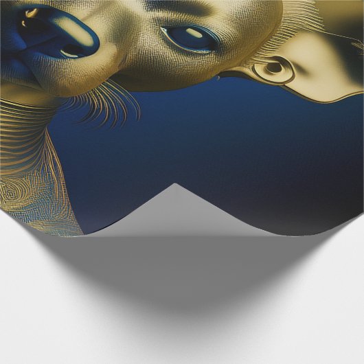 Golden Egyptian Chihuahua Guard Cadeaupapier (Hoek)