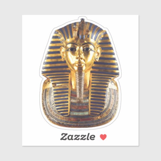 Golden Egyptian Pharaoh Mask Art Sticker (Vel)