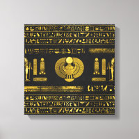 Golden Egyptische karab op zwart leder