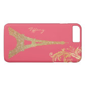 Golden Eiffel Tower Custom iPhone 7 Plus Hoesje (Achterkant (Horizontaal))