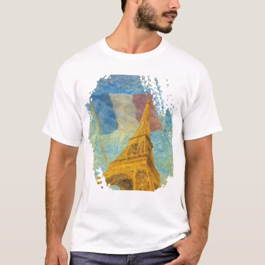 Golden Eiffel Tower T‑Shirt T-shirt (Voorkant)
