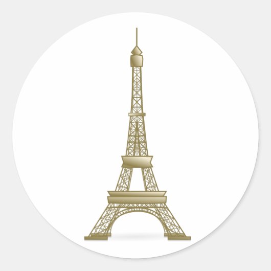 Golden Eiffeltoren Ronde Sticker (Voorkant)