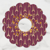 Golden Eiffeltoren Wijnglaslabel (Achterkant)