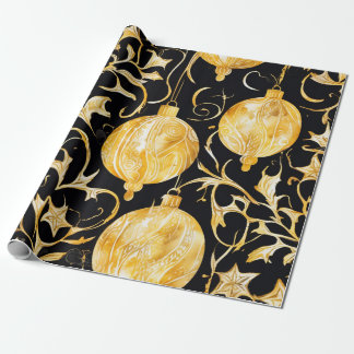 Golden Elegance Christmas Ball Wrap Cadeaupapier