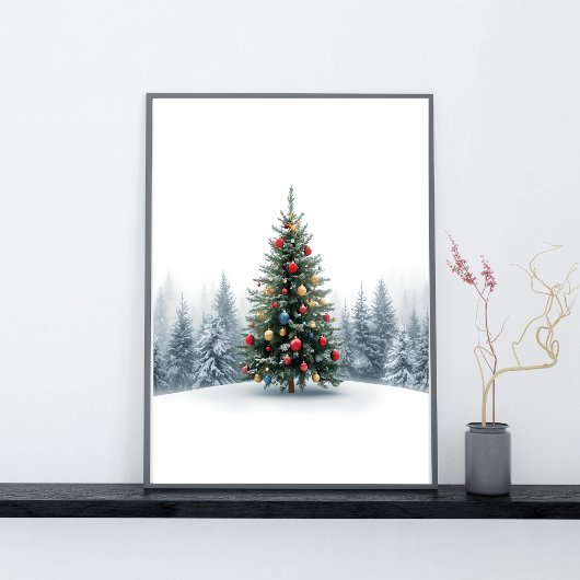 Golden Elegance Christmas Tree Poster
