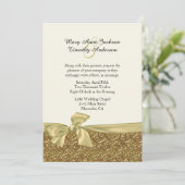 Golden Elegance Custom Wedding Invitation Kaart (Staand voorkant)
