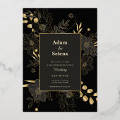 Golden Elegance Faire-part de mariage (Recto)