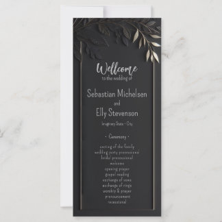 Golden Elegance Floral bruiloft programma Platte K