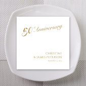 Golden Elegance: gepersonaliseerd 50e Jubileum Servet