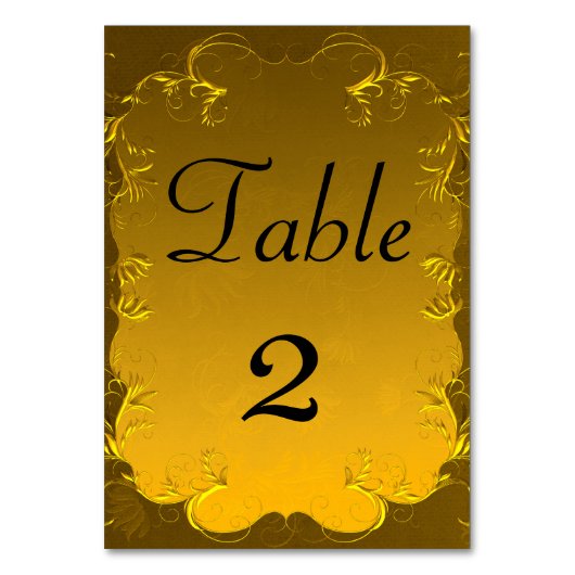 Golden Elegance Trouwtafel Nummer Kaart