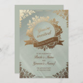 Golden Elegance Uitnodiging (Voorkant / Achterkant)