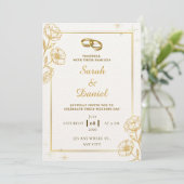 Golden Elegance Wedding Invitation (Debout devant)