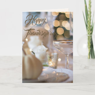 Golden Elegant Happy Thanksgiving Feestdagen Kaart