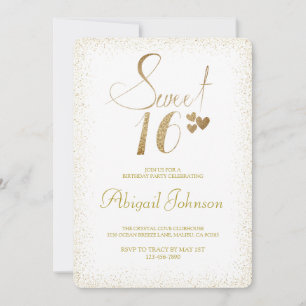 Golden Elegant Meisjes Sweet 16 Verjaardag Kaart