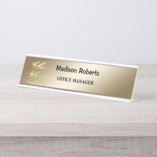Golden elegant modern professioneel bureau naambordje