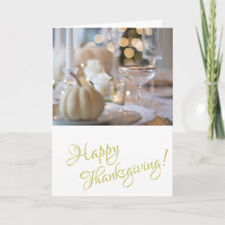 Golden Elegant Photo Happy Thanksgiving Feestdagen Kaart