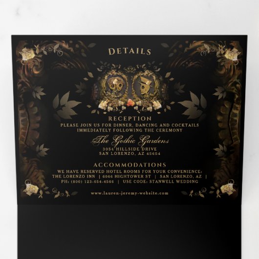 Golden Elegant Skeletons (foto) MENU & DETAILS (Binnenzijde eerst)