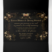 Golden Elegant Skeletons RÉCEPTION & NON MENU RSVP (Intérieur au milieu)