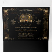 Golden Elegant Skeletons RÉCEPTION & NON MENU RSVP (Intérieur en premier)