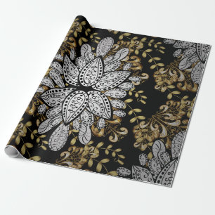 Golden element op zwarte achtergrond. Golden black Cadeaupapier