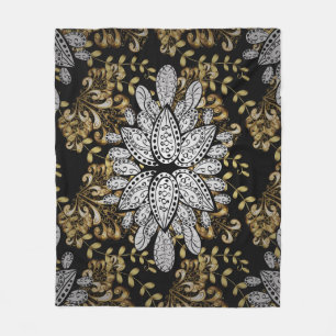 Golden element op zwarte achtergrond. Golden black Fleece Deken