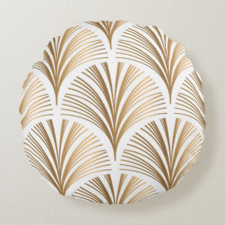 Golden elementen op witte achtergrond.  naadloos rond kussen