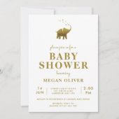 Golden Elephant Baby shower Kaart (Voorkant)