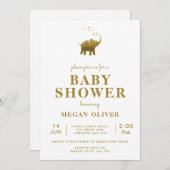 Golden Elephant Baby shower Kaart (Voorkant / Achterkant)