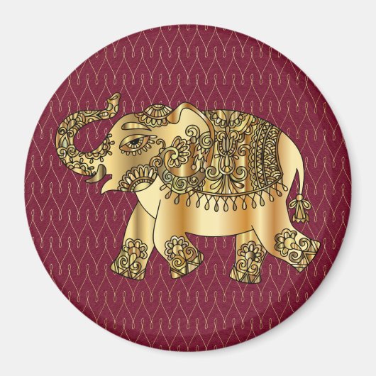 Golden Elephant Magnet Magneet (Voorkant)