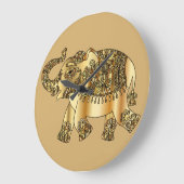 Golden Elephant Wall Clock Grote Klok (Hoek)