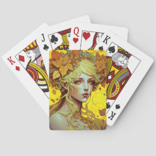Golden Elf Fairy Fae Fantasy Art Pokerkaarten