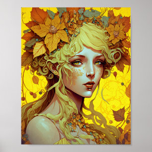 Golden Elf Fairy Fae Fantasy Art Poster