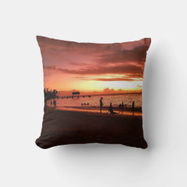Golden Ember Sunset - Caribbean Beach Glow Kussen