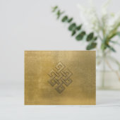 Golden Embossed Eindeloos Knot Briefkaart (Staand voorkant)