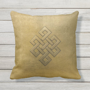 Golden Embossed Eindeloos Knot Buitenkussen