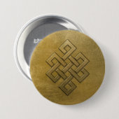 Golden Embossed Eindeloos Knot Ronde Button 7,6 Cm (Voorkant /achterkant)
