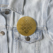 Golden Embossed Eindeloos Knot Ronde Button 7,6 Cm (In situ)
