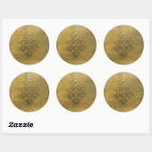 Golden Embossed Eindeloos Knot Ronde Sticker (Vel)