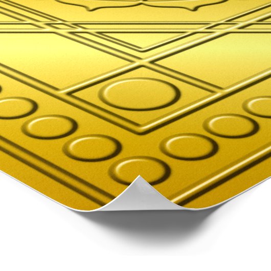 Golden Embossed Om Design Poster (Hoek)