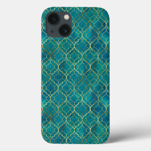 Golden Emerald Geometry iPhone 13 Hoesje
