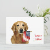 Golden en Amerikaanse vlag Kaart (Staand voorkant)