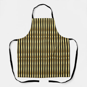 Golden en Black Elegant Stripes 2 Apron Schort